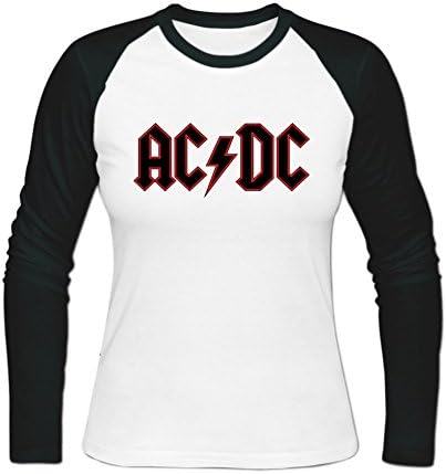 ACDC logo Womens Long T-Shirt XL White