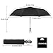 Ace Teah Travel Umbrella Windproof with Teflon Coating, Automatic Folding Umbrella Auto Open Close, 10 Ribs Compact Black Rain Umbrella for Men Women with Safety Reflective Strip – Black