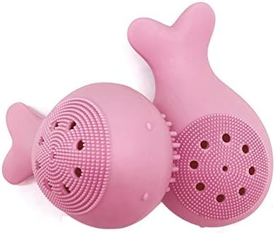 CAIZHAO Silicone small whale wash brush,Soft silicone wash brush for Gentle Exfoliating, Deep Cleanse, Skin Care,Silicone Face Scrubbers Exfoliator Brush