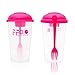 1 Portable Container Leak-Proof Vivid Color Salad Mix Shaker Bottle 32oz w/Dressing Cup & Fork for Lunch to Go/Compact & Travel Friendly