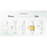 mixsoon Pure Glow Essentials Set-5-Step Skincare Kit - Travel kit, Hydrating Skincare Gift Set, Cleansing Oil, Foam, Toner, Essence, Cream (15ml*1+20ml*3+30ml*1) Korean Glass Skin Care