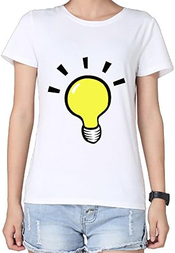 Girl's Cute Cartoon Yellow Lamp Bulb Fashion Personalized Shirt