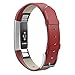 Fitbit Alta HR and Alta Bands Leather, Swees Genuine Leather Band With Buckle Replacement Wristband Small & Large for Fitbit Alta HR and Alta, Bright Red
