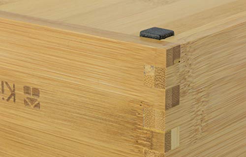 KitchenEdge Premium Silverware, Flatware and Utensil Organizer for Kitchen Drawers, Expandable to 25 Inches Wide, 10 Compartments, 100% Bamboo