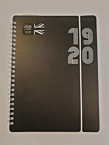 LETTS Black A5 School Diary 1 Week on 2 Pages Multilingual White 2019/20