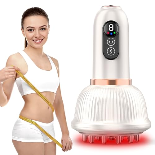 Lymphatic Drainage Massager with Heat Vibration - 1200mAh Cellulite Massager with 3 Modes 9-Level Vibration - Rechargeable Body Sculpting Machine for Legs Arms Belly Back - Helps Reduce Stretch Marks