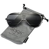 SojoS Metal Frame Double Color Flash Mirrored Aviator Womens Sunglasses SJ1032