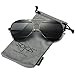 SojoS Metal Frame Double Color Flash Mirrored Aviator Womens Sunglasses SJ1032 With Black Frame/Black and Grey Lens