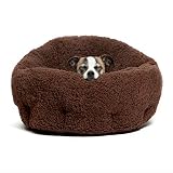 Best Friends by Sheri OrthoComfort Deep Dish Cuddler-Self-Warming Cat and Dog Bed Cushion for Joint-Relief, Waterproof Bottom, Brown