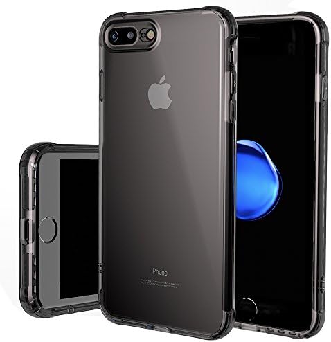 OTOLIN [Shock Absorption] Sound Switch Shockproof Soft TPU Bumper Case for Apple iPhone 8 Plus (2017) / iPhone 7 Plus (2016) - Black
