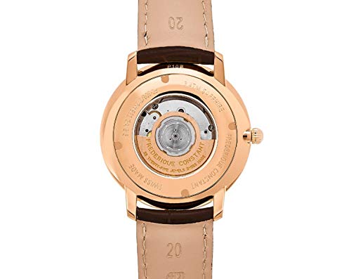 Frederique Constant Men's FC-312V4S4 Slim Line Analog Display Swiss Automatic Brown Watch