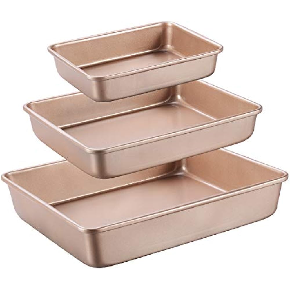 Joho Deep Baking Pans Nonstick Set, Cookie Sheet Pan, Bakeware Rectangle Cake 3 eBay