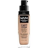 NYX PROFESSIONAL MAKEUP Can't Stop Won't Stop Foundation, 24h Full Coverage Matte Finish - Natural