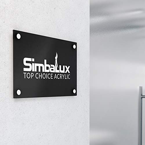 SimbaLux Acrylic Sheet Black Opaque Cast Plexiglass 12” x 12” Square Panel 1/4” Thick (6mm) Plastic Plexi Glass Board with Protective Paper for Signs, DIY Display Projects, Craft, Easy to Cut