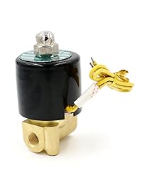 Baomain 1/válvula de latón 8 inch eléctrico válvula solenoide para Aire Agua N/C (normalmente cerrado) 12 V