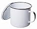 White Rustic Distressed Enamelware Mug with Lid and Handle - Large - 4.5 Inch High