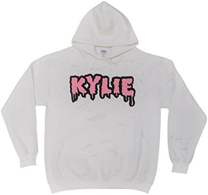 Kylie Jenner Hoodie, Ripped Hoodie, Kylie Melting Scripted Hoodie, Kylie Shop, The Kylie Shop, Kylie Jenner Clothing (Medium)