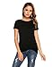 Zeagoo Women's Boatneck Solid Basic Short Sleeve Dolman Top with Knot on Hemline