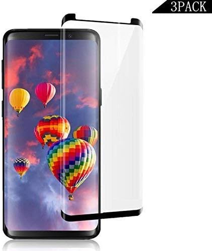 [3-Pack] Compatible Galaxy S9, EcoPestuGo [Bubble Free ][Easy Installation] 3D PET HD Screen Protector Film Compatible Samsung Galaxy S9 - Black