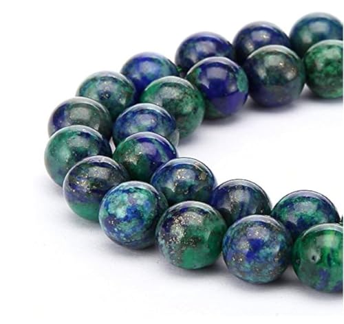 2 Strands Top Quality Natural Lapis Chrysocolla Gemstone 8mm Round Loose Stone Beads (~ 88-94pcs total) for Jewelry Craft Making GF1-8