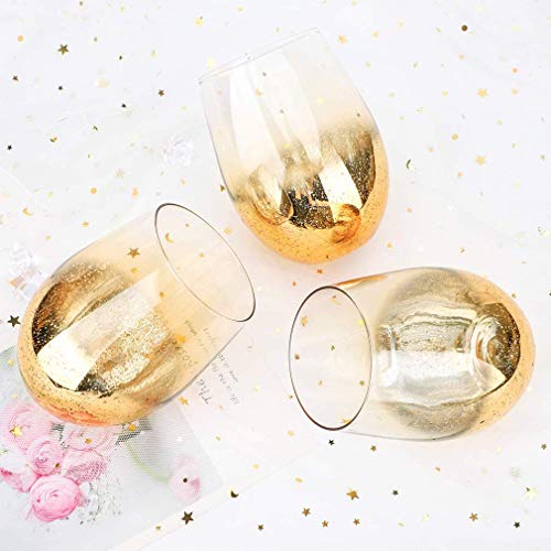 AGGF Glas, 18,6 Unzen Cocktailgläser 4er-Set Biergläser Golden Shiny Trinkgläser Getränkebecher für Wassersaft – Bild 6