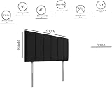 STOREX Plush Fabric Padded Headboard for Divan Bed 20in Height Various Sizes view 2