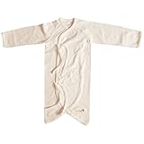Button Kimono Gown , 0~3 Months, 100% Organic Cotton
