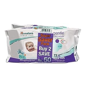 Himalaya Gentle Baby Wipes – 72 Pieces (Pack of 2)