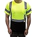 BFS8512 Class 3 High Visible Short Sleeve Black Bottom Safety T-Shirts with 2 Inch Replective Tape (Green, L)