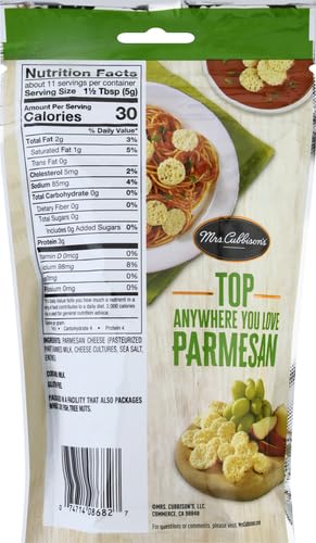MRS. CUBBISON’S FLAVOR 100 REAL KETO FRIENDLY GREAT FOR SNACKING AND SALAD TOPPER, PARMESAN CHEESE CRISPS, 1.98 OUNCE