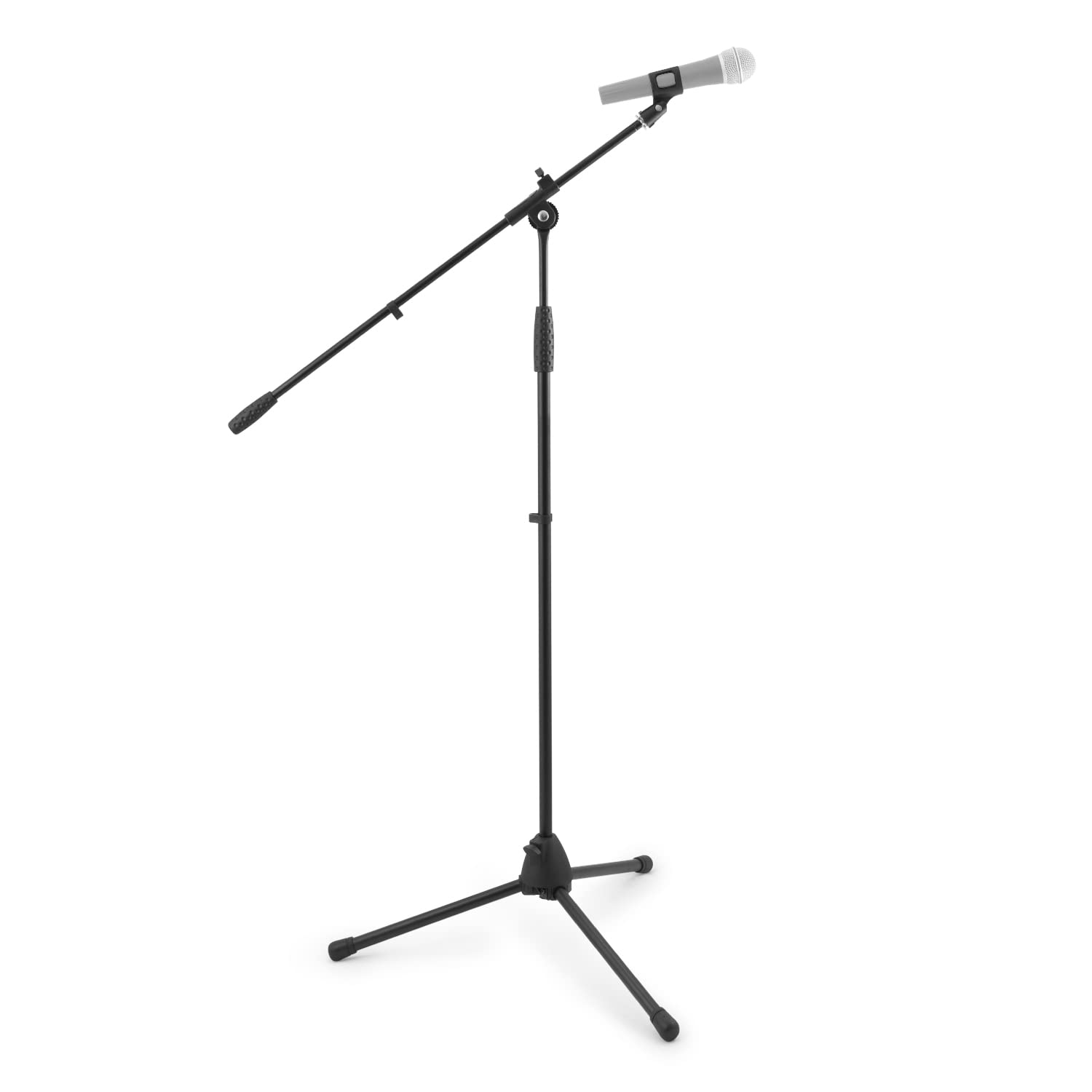 Mad About MA-MCA01 Black Height-adjustable Microphone Boom Stand – Supplied with Universal Mic Clip
