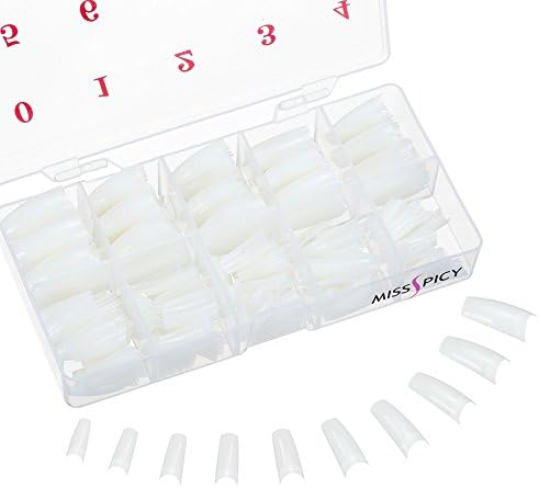 500 Pieces Natural False Nails 10 Sizes Oval Fake Nail French Acrylic Style Artificial Fake Art Nails Tips with Box for Women Girls (Size - A)