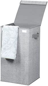 mDesign Cubo de ropa para lavado color gris - Cesto plegable para