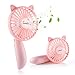 EASEHOLD Mini Handheld Personal Fan Rechargeable Battery Powered Portable Adjustable Table USB Fans Travel Cooler 1200mAh with 3 Speed (Pink)