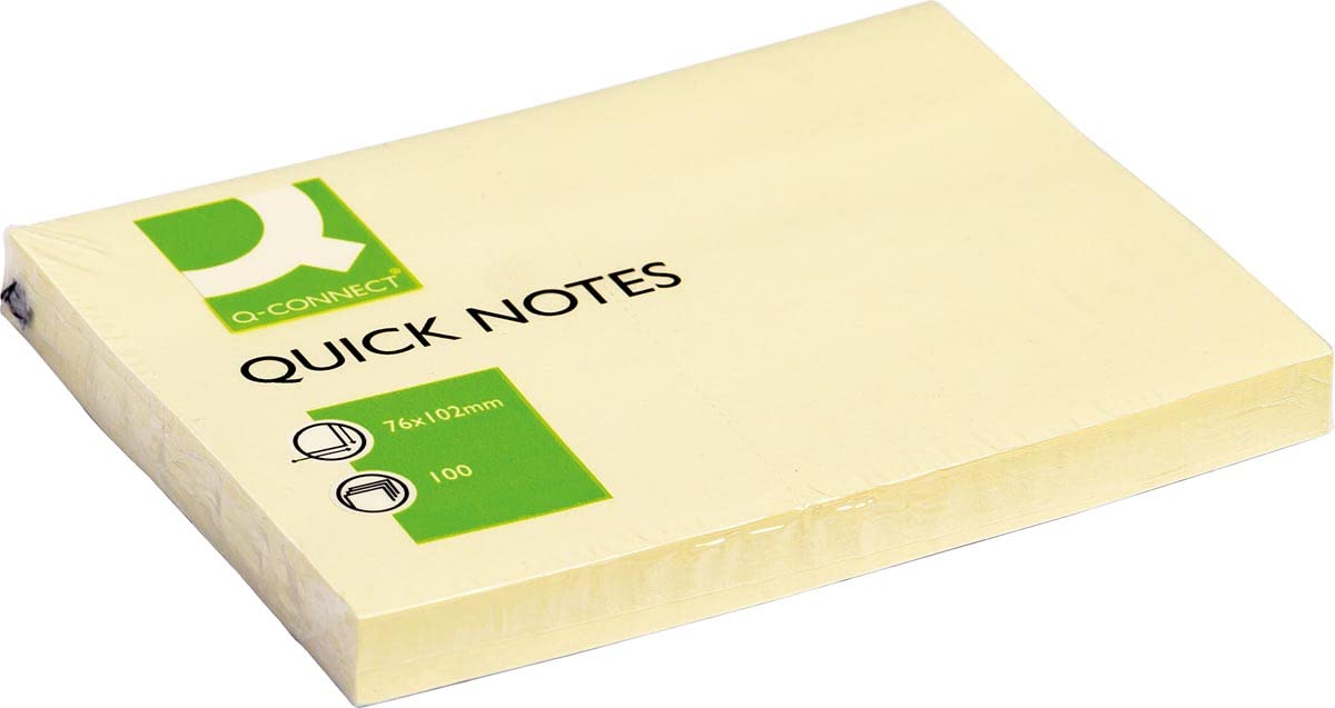 Q-Connect Quick Notes 76x102mm Yellow (Pack of 12)