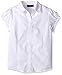 Nautica Big Girls' Uniform Ruffle Placket Blouse, White, Medium (8/10)