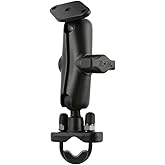 RAM Mounts Universal Handlebar U-Bolt Mount with Medium Arm, B Size | Diamond AMPS plate fits 0.5"-1.25" handlebars and rails for device holders