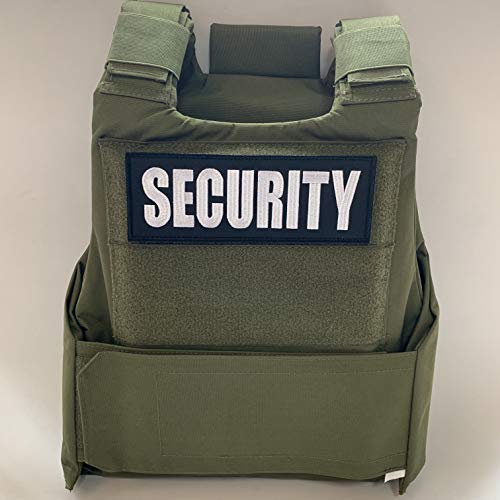 Embroidery Fabric Cloth Security Patch for Uniforms Vest and Tactical Clothing by uuKen Tactical Gear (Black and White, Regular 4"x1.4")
