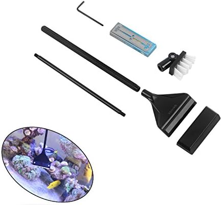 QANVEE Aluminum Magnesium Alloy Algae Scraper Cleaner Brush With 10 Stainless Steel Blade for Aquarium Fish Reef Plant Glass Tank