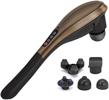 iVolconn Cordless Handheld Electric Dual-Node Percussion Massager Deep Tissue Massage Hammer for Shoulder,Back,Legs,Foot - One Year Warranty (Gold)