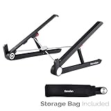 Laptop Stand, Kavalan Portable Desktop Light Weight Notebook Holder, Adjustable Eye-Level Ergonomic Height Design for MacBook Pro Air, Chromebook and More - Storage Bag Included (Black)