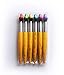 6 x Cute Novelty Ballpoint Bamboo Brush Style Shape Pens - Kids Party Pen - Unique Retractable Blue Ink for Writing in Notebooks and Journals - Gifts for Women Children or Men, Art Teachers too!