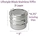 Lifestyle Block Stainless Steel Tripple Stacking 3 Tier Tiffin Lunch Box