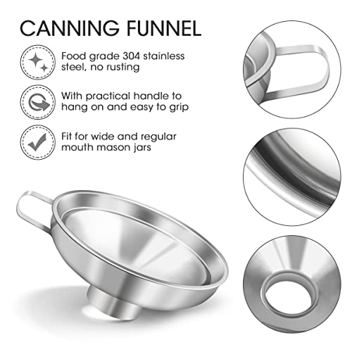 AIEVE Canning Funnel, 2 Pack Canning Supplies for Wide and Regular