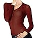 Lupo Women's Second Skin Long Sleeve Sheer Top, One-Size Wine
