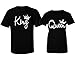CRAZYDAISYWORLD King Queen Shirts Set Matching Couple Love Shirts Fashion Crowns T-Shirts Black | His and Hers t-Shirts