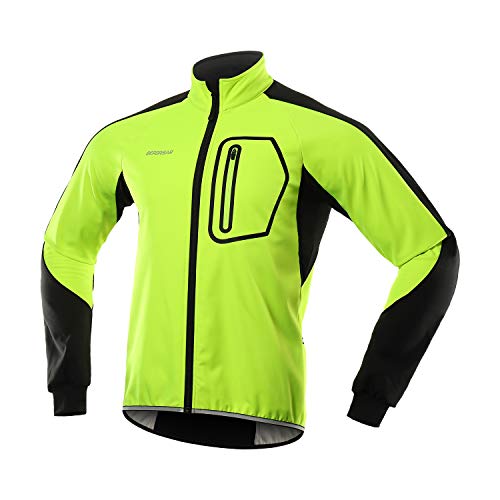 BERGRISAR Men's Winter Softshell Cycling Jacket Windbreaker Water