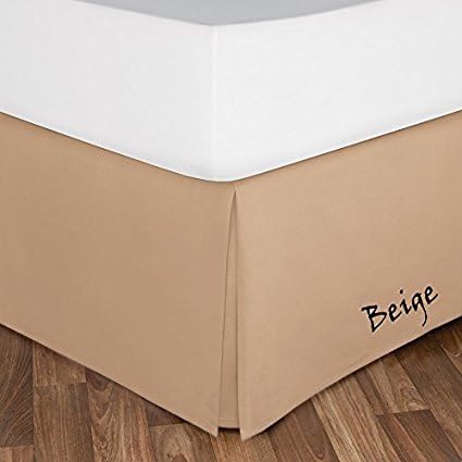 Great Shade Of Beige Color Solid Pattern Bed-Skirt (1) One Piece Egyptian Cotton 400 Thread Count Bed Skirt Drop Length 10" Inch Fall ( Full Size ) Made By AHS Linen