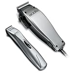 Andis Cord/Cordless 23-Piece Hair Clipper/Beard Trimmer Combo Haircutting Kit, Silver, (20140)