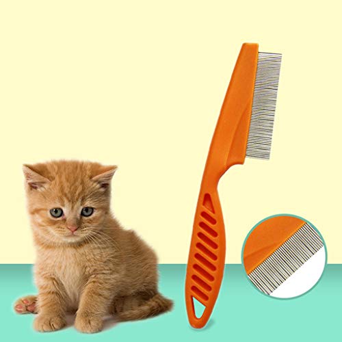 Clearance!Pet Comb Jiayit Pet Hair Grooming Comb Flea Shedding Brush Puppy Dog Cat Stainless Solid Color Comb Practical Orange